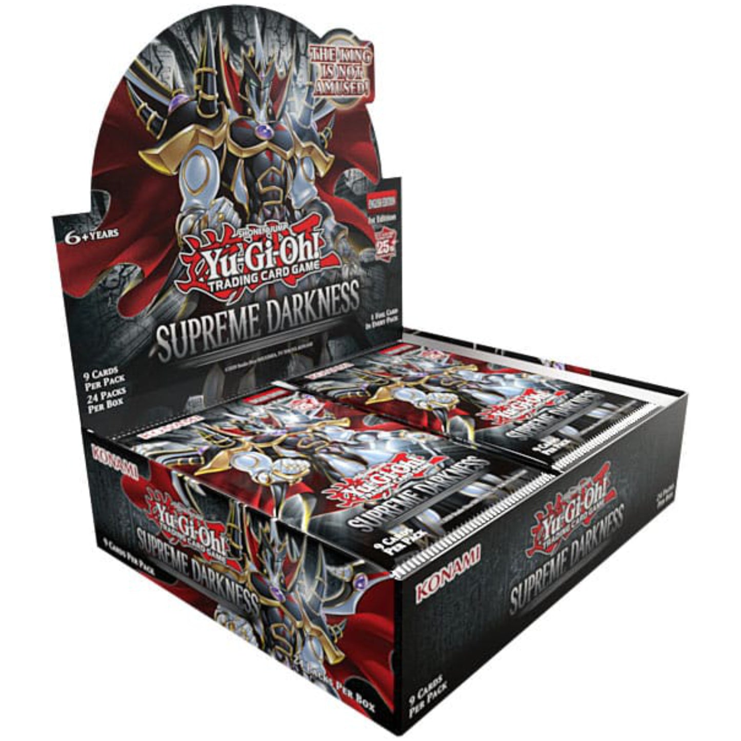 Yu-Gi-Oh! Supreme Darkness booster box containing 24 English 1st Edition booster packs.
