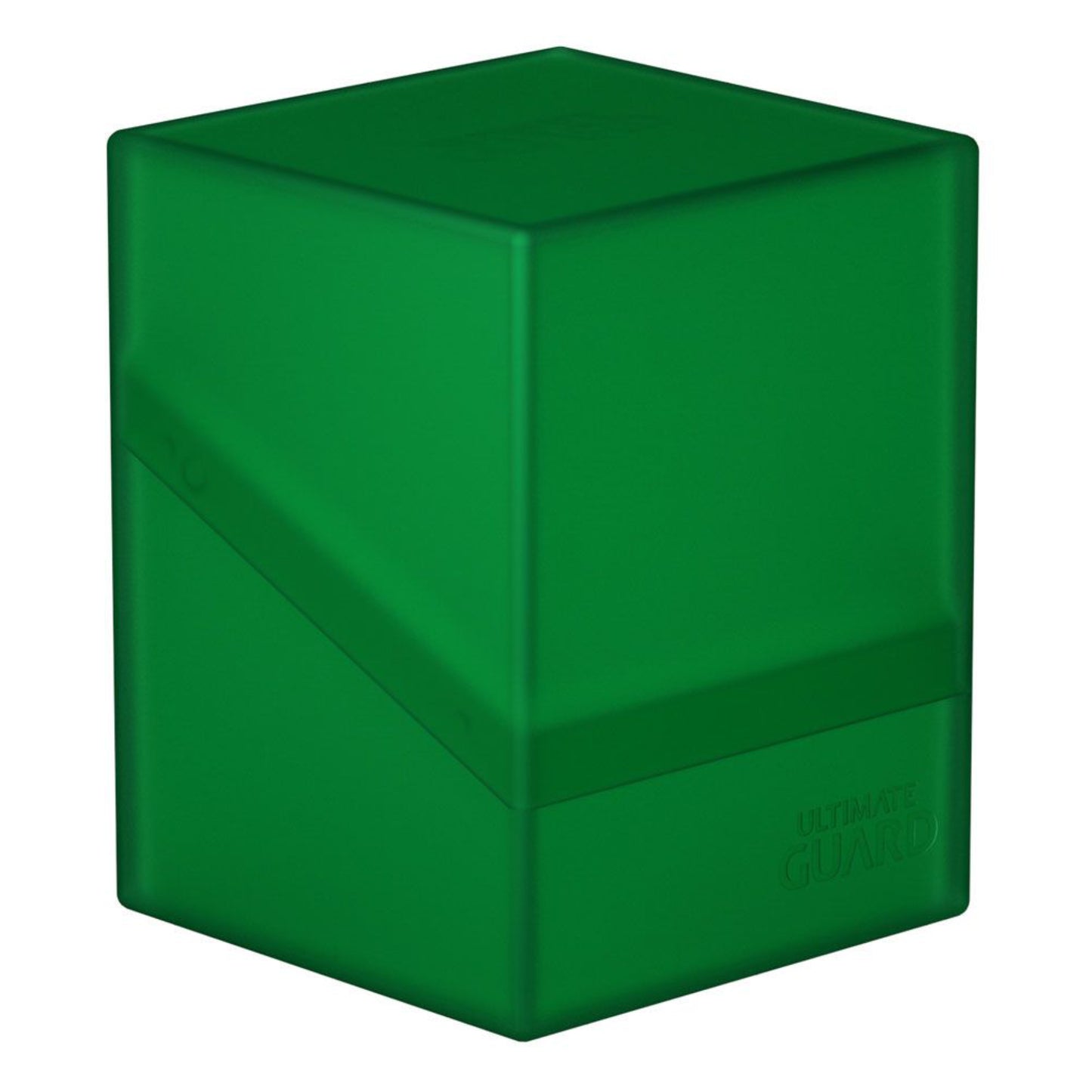 Green Ultimate Guard trading card deck box, fits 100 double-sleeved or 120 single-sleeved standard cards.