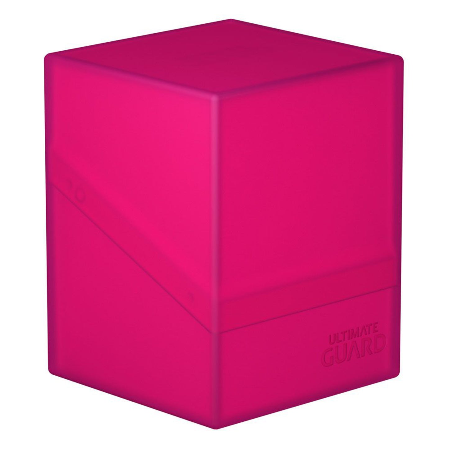 Pink Ultimate Guard trading card deck box, fits 100 double-sleeved or 120 single-sleeved standard cards.