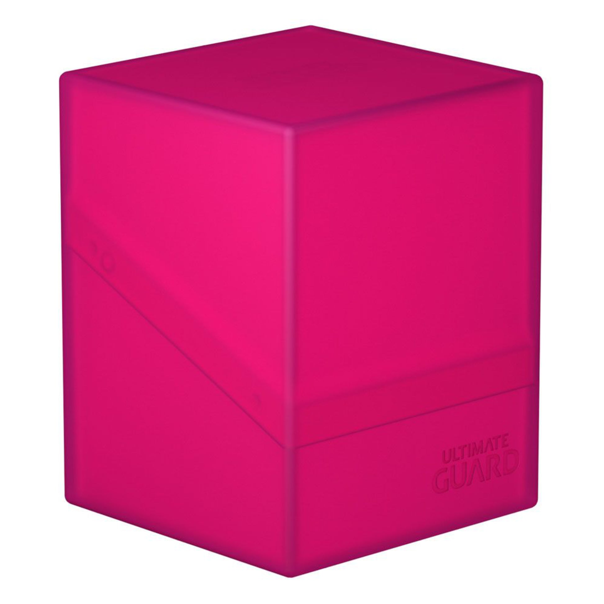 Pink Ultimate Guard trading card deck box, fits 100 double-sleeved or 120 single-sleeved standard cards.