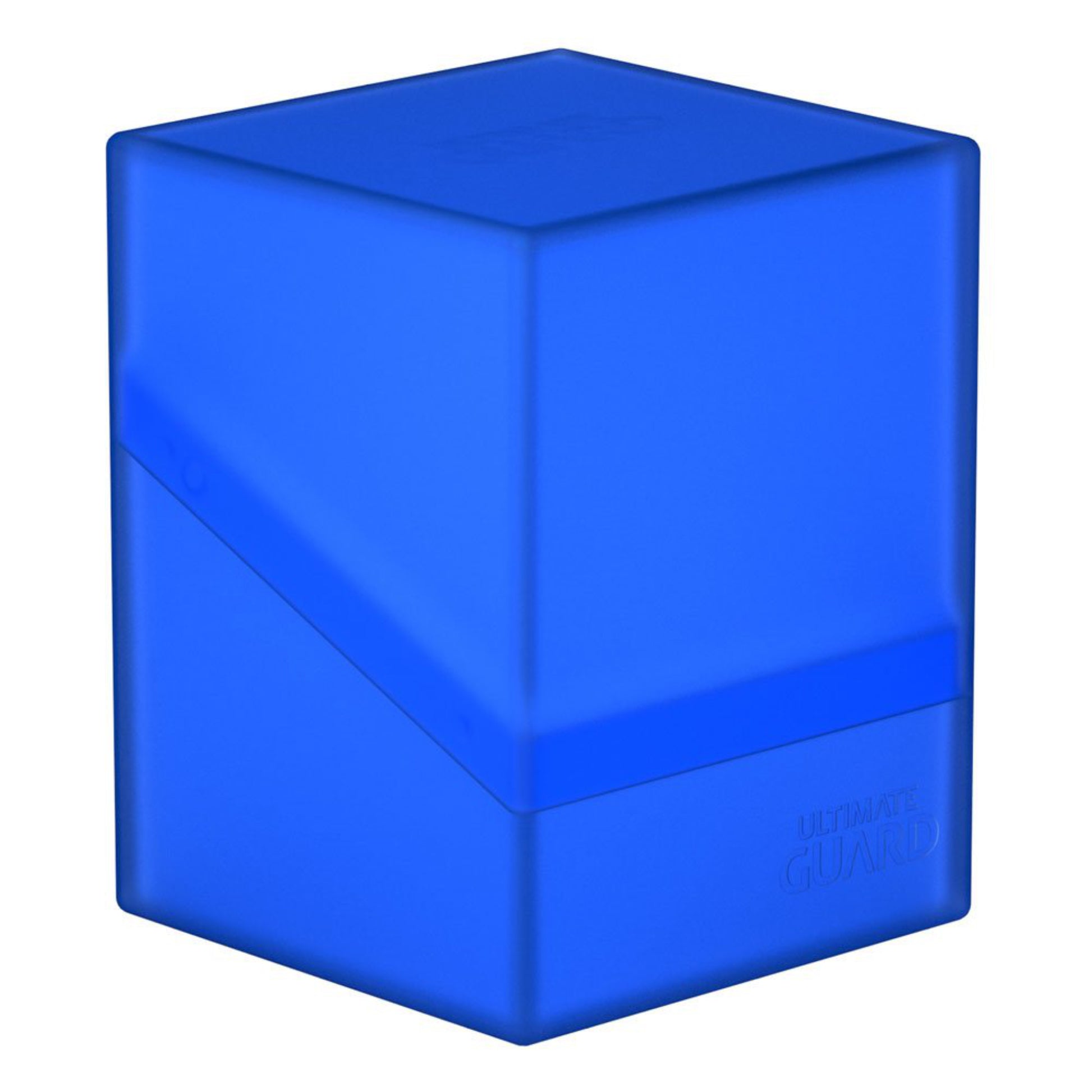 Blue Ultimate Guard trading card deck box, fits 100 double-sleeved or 120 single-sleeved standard cards.