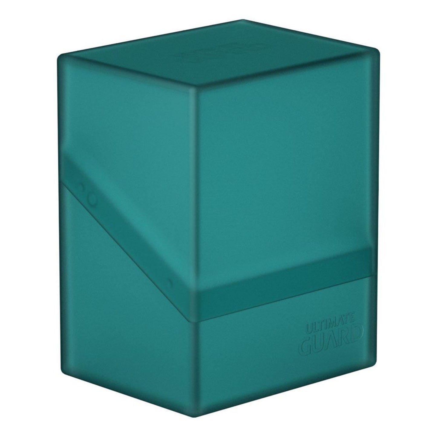 Teal trading card deck box, fits 80 double-sleeved or 100 single-sleeved standard cards.