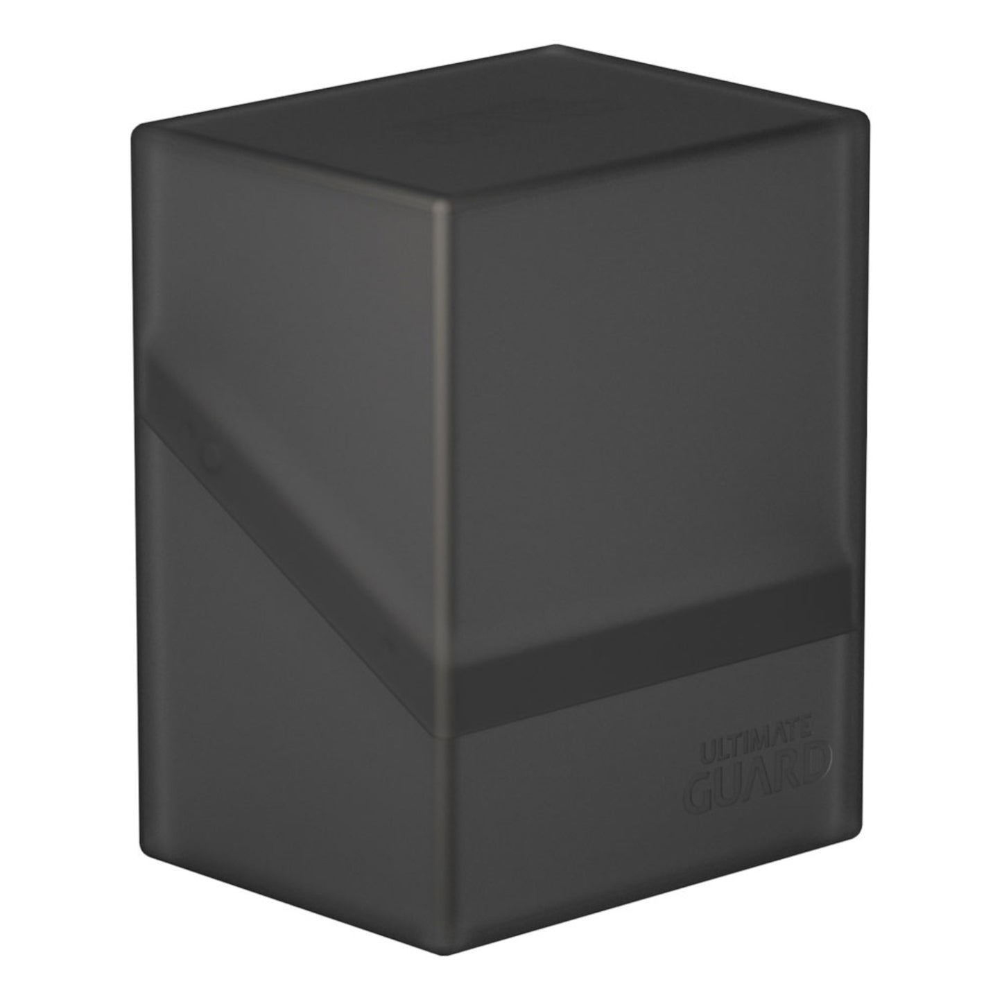 Black trading card deck box, fits 80 double-sleeved or 100 single-sleeved standard cards.