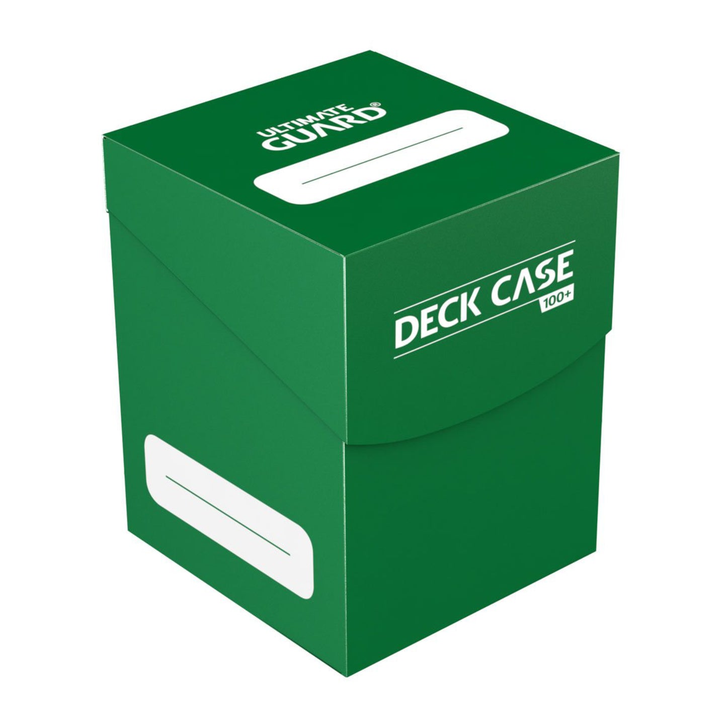 Green Ultimate Guard trading card deck box, fits 100 double-sleeved or 120 single-sleeved standard cards.