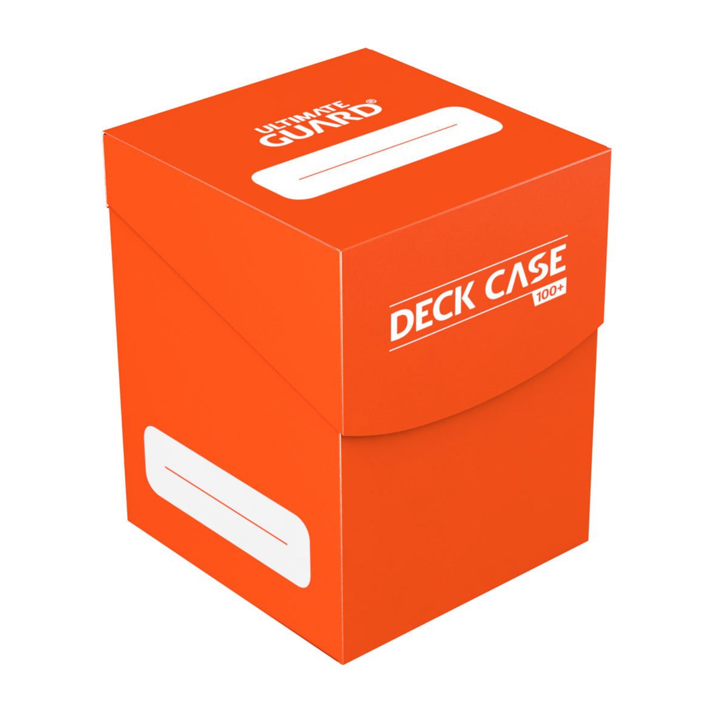 Orange Ultimate Guard trading card deck box, fits 100 double-sleeved or 120 single-sleeved standard cards.