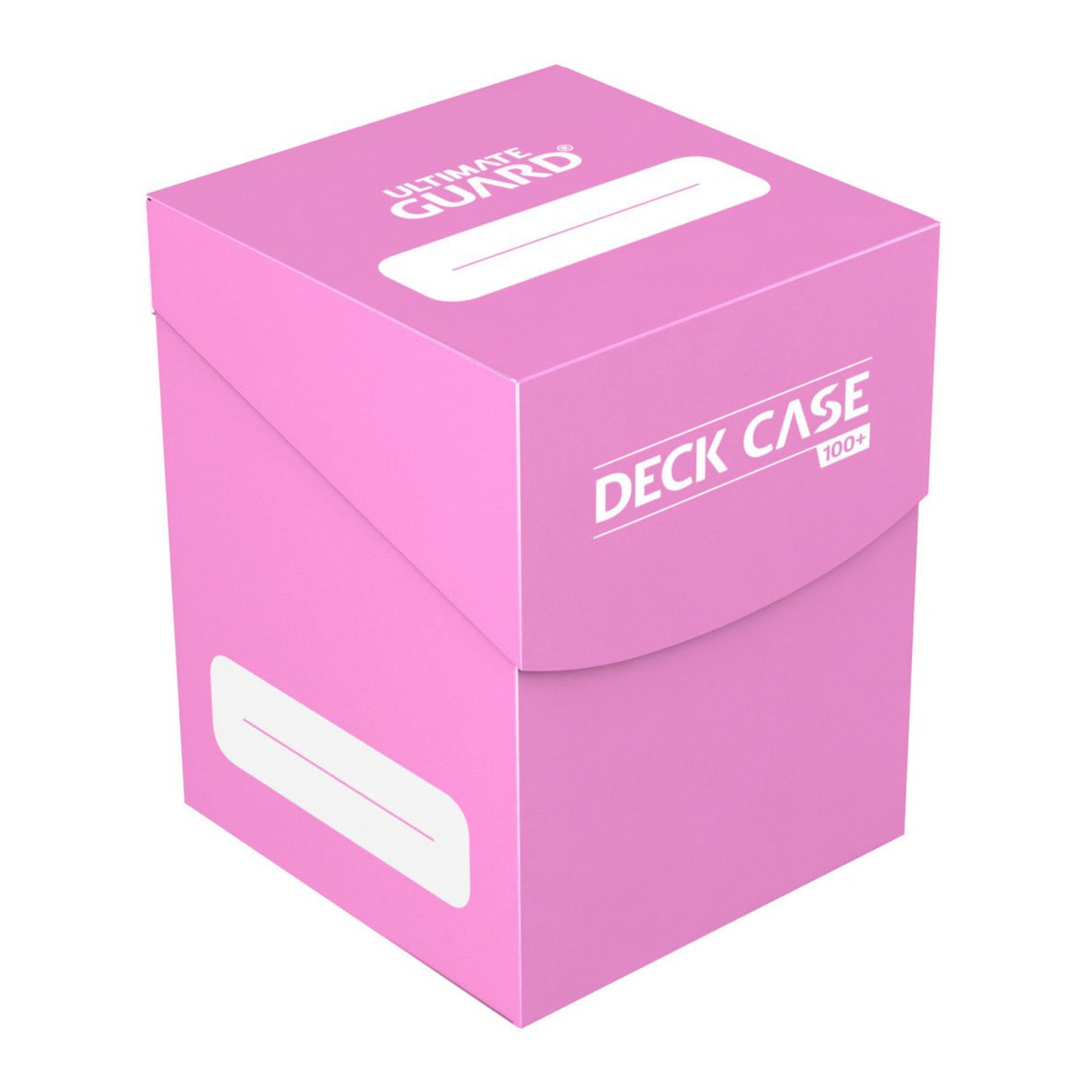 Pink Ultimate Guard trading card deck box, fits 100 double-sleeved or 120 single-sleeved standard cards.