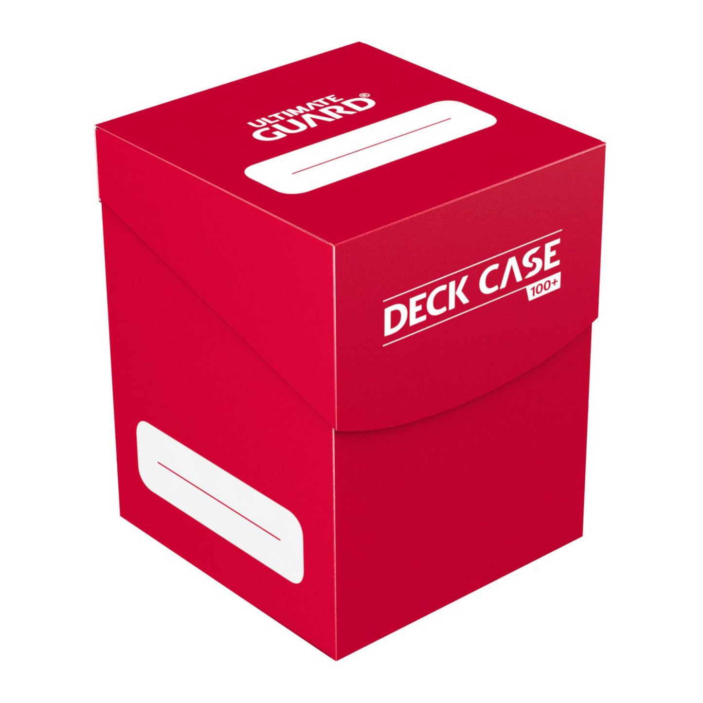 Red Ultimate Guard trading card deck box, fits 100 double-sleeved or 120 single-sleeved standard cards.