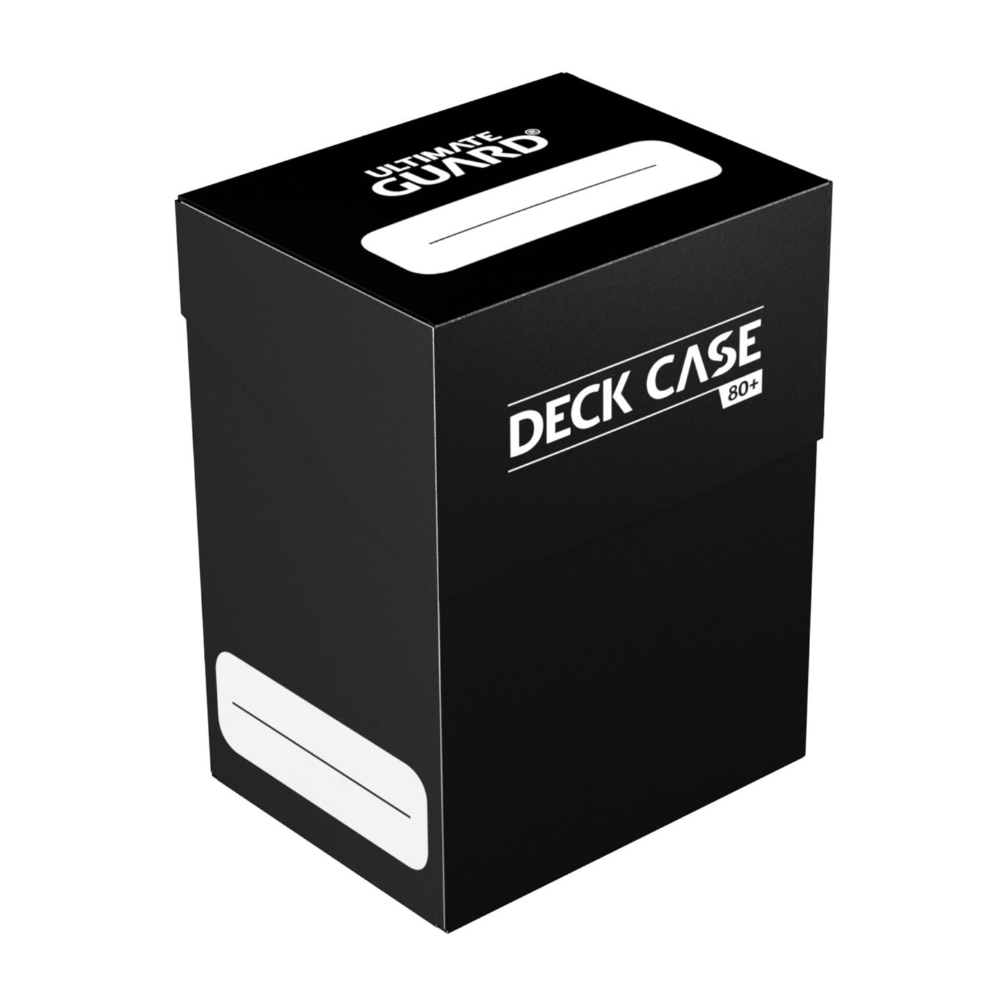 Black Ultimate Guard trading card deck box, fits 80 double-sleeved or 100 single-sleeved standard cards.