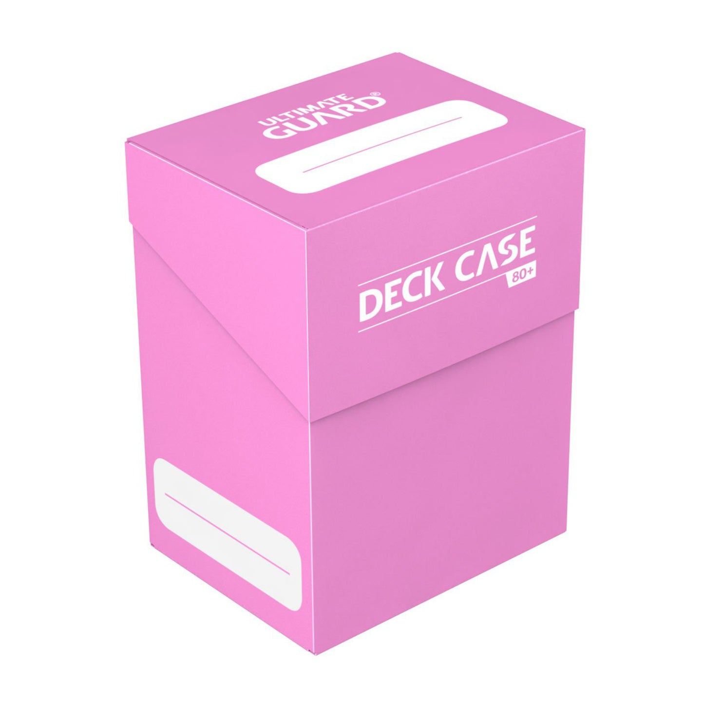 Pink Ultimate Guard trading card deck box, fits 80 double-sleeved or 100 single-sleeved standard cards.