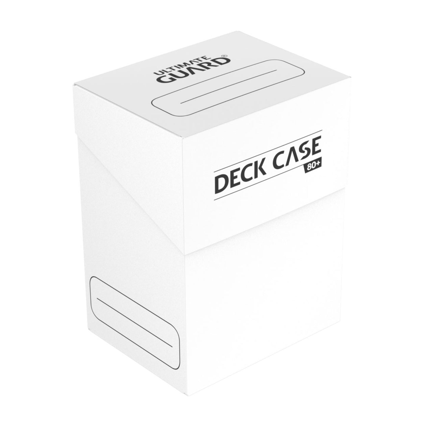 White Ultimate Guard trading card deck box, fits 80 double-sleeved or 100 single-sleeved standard cards.