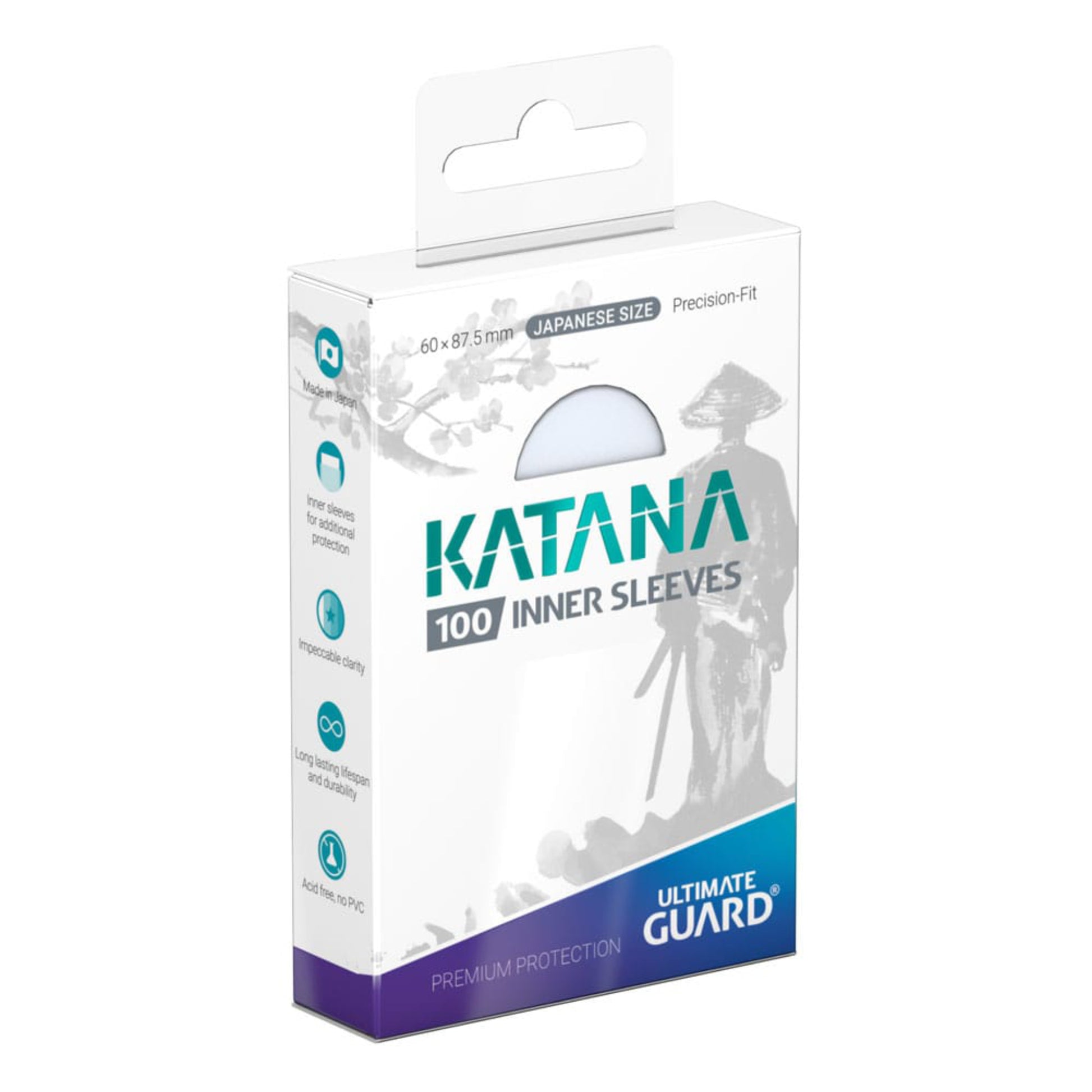 Ultimate Guard Katana Inner card sleeves, Japanese size, 100 sleeves per pack.