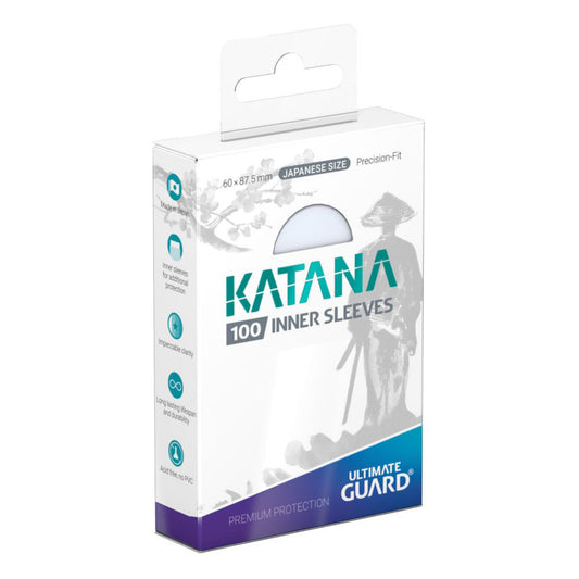 Ultimate Guard Katana Inner card sleeves, Japanese size, 100 sleeves per pack.