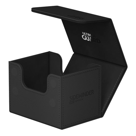 Black Ultimate Guard trading card deck box, fits 100 double-sleeved or 120 single-sleeved standard cards.