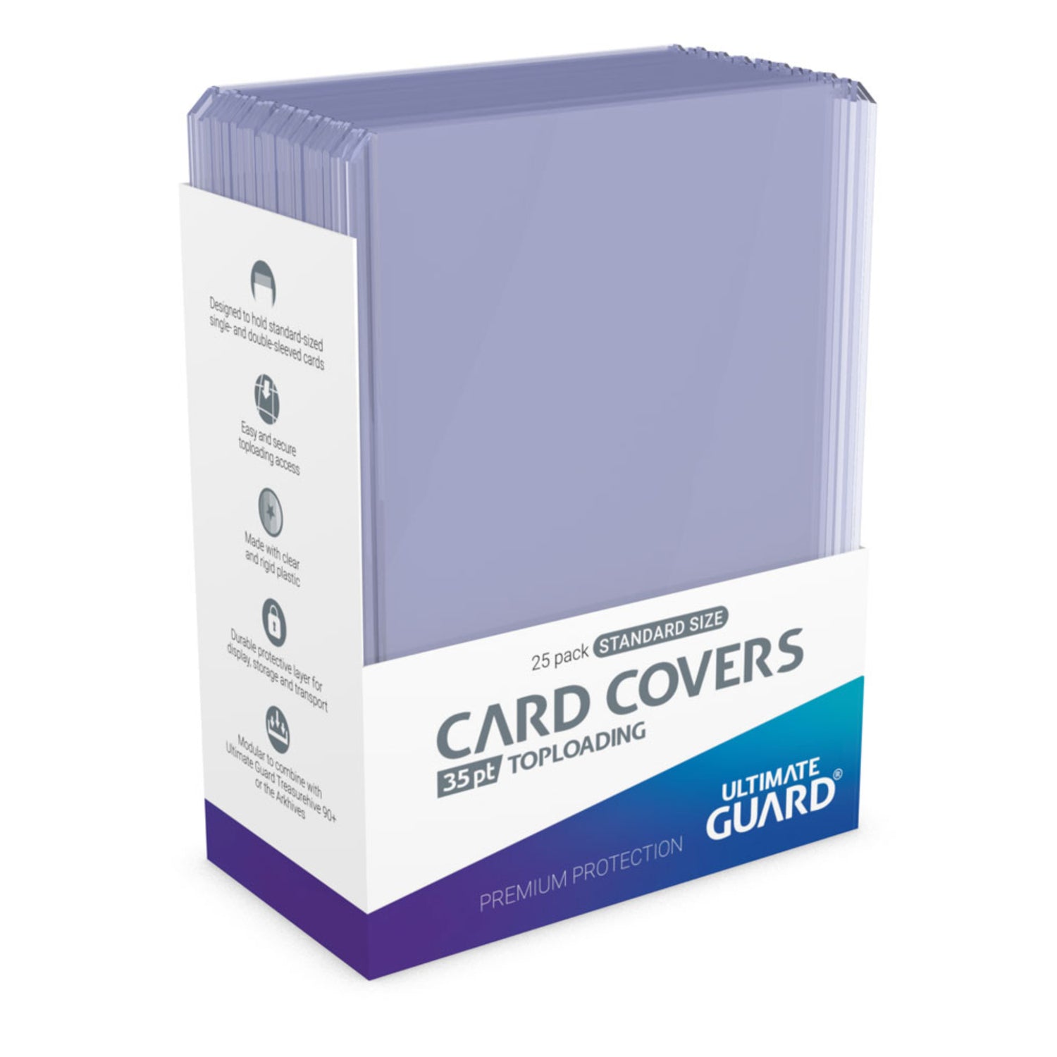Ultimate Guard 35pt toploading card covers, standard size, 25 pack.