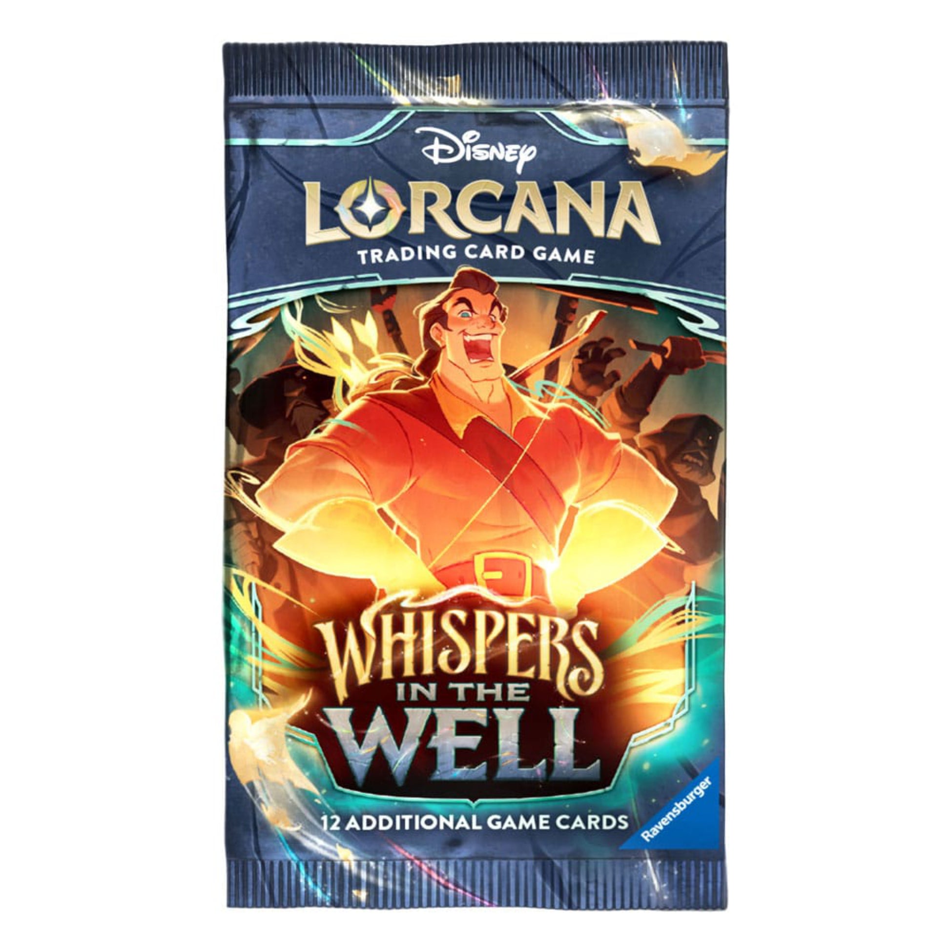 Disney Lorcana Whispers in the Well booster pack with 12 additional game cards.