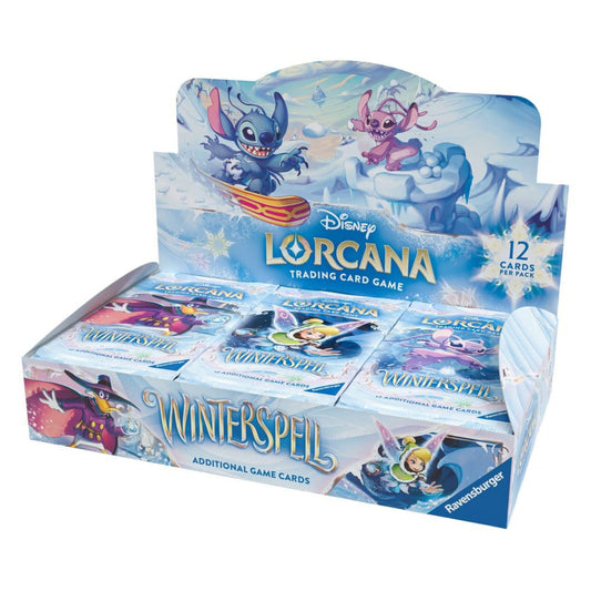 Disney Lorcana Whispers in the Well booster box containing 24 sealed booster packs.