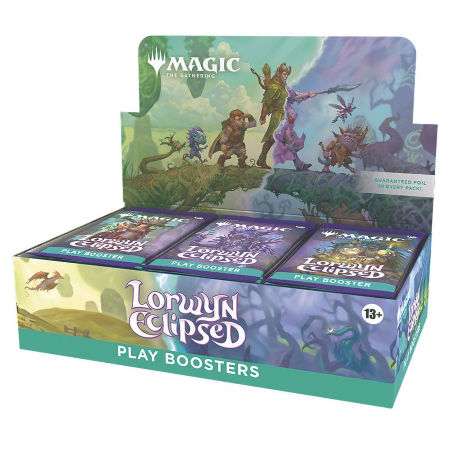 Magic: The Gathering Lorwyn Eclipsed Play Booster display box containing 30 booster packs.