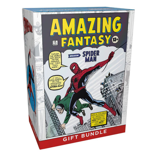 Magic: The Gathering Spiderman Gift Bundle containing 9 Play Boosters and 1 Collector Booster.