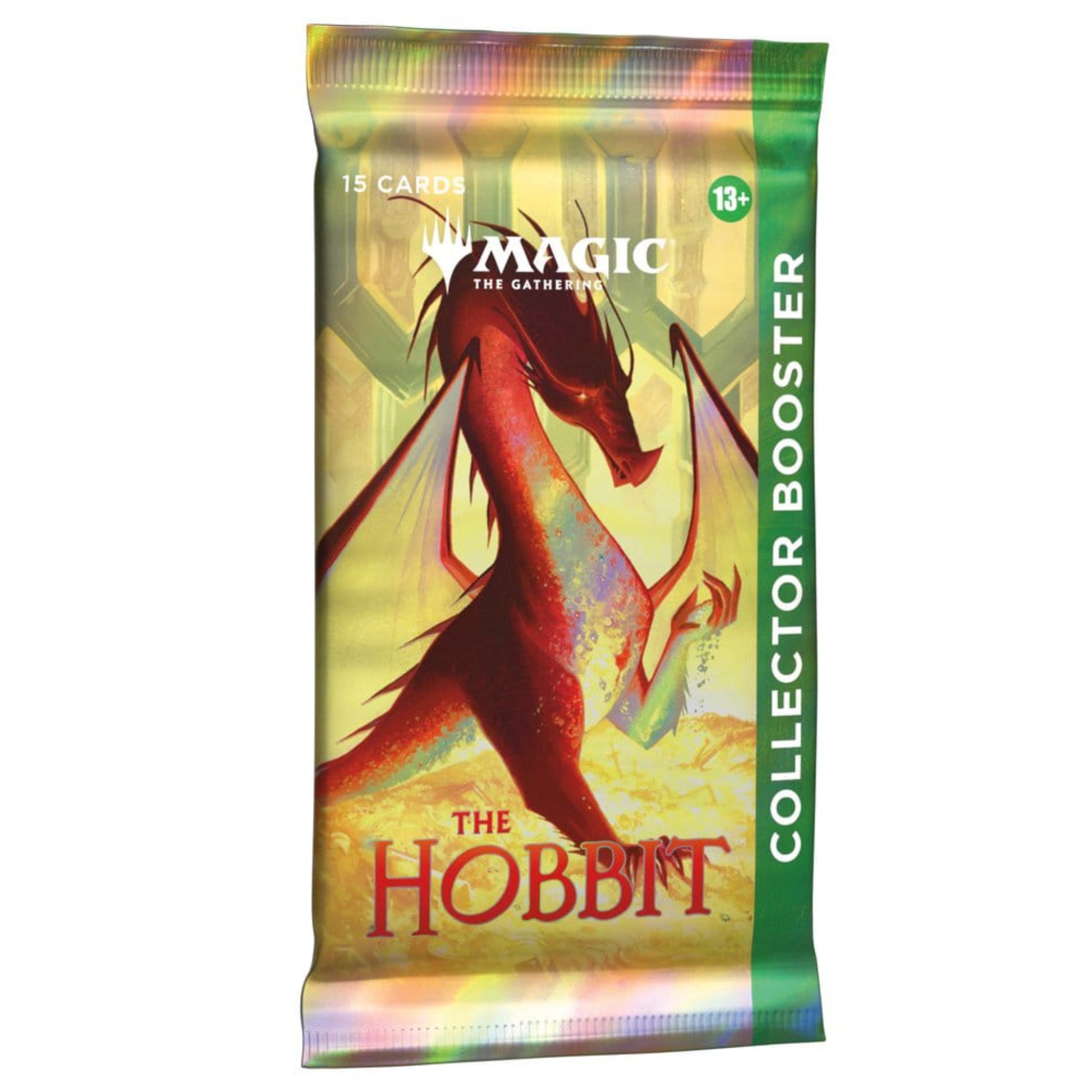 Magic: The Gathering The Hobbit Collector booster pack, containing 15 cards.