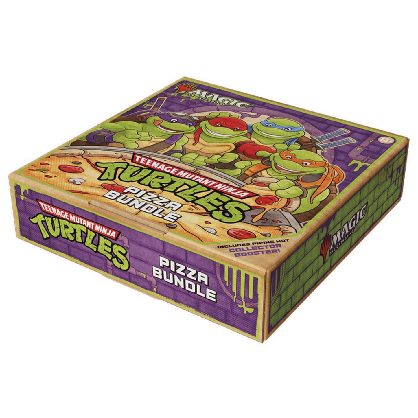 Magic: The Gathering Teenage Mutant Ninja Turtles Pizza Bundle containing 1 Collector Booster and 9 Play Boosters.