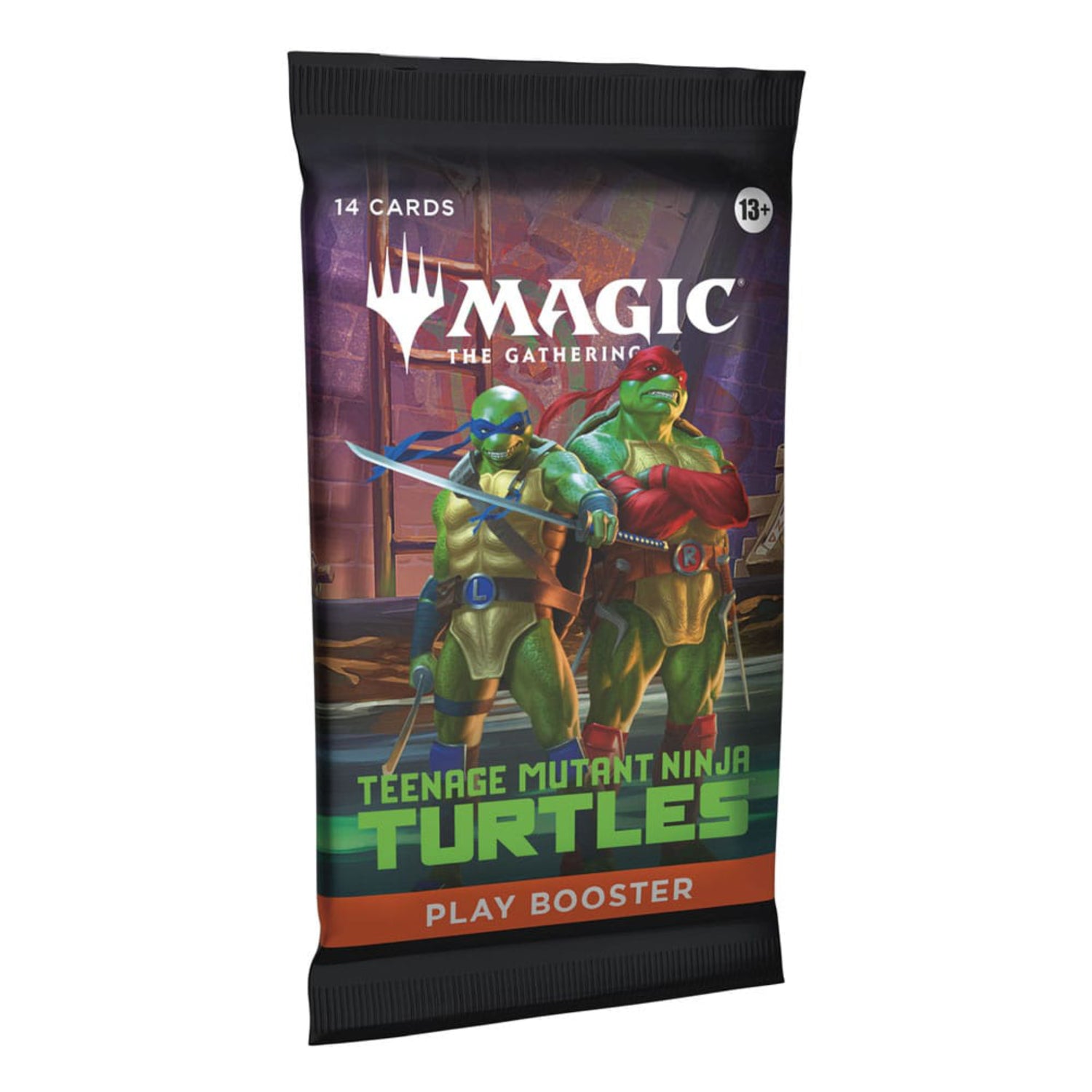 Magic: The Gathering Teenage Mutant Ninja Turtles Play booster pack, containing 14 cards.