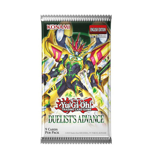 Yu-Gi-Oh! Duelist's Advance booster pack, English 1st Edition, 9 cards per pack.