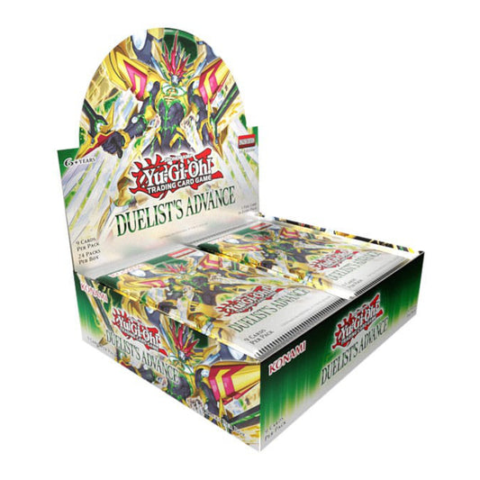 Yu-Gi-Oh! Duelist's Advance booster box containing 24 English 1st Edition booster packs.